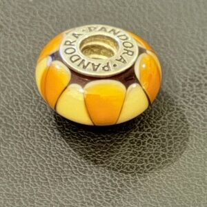 Pandora Brown Orange and Cream Charm